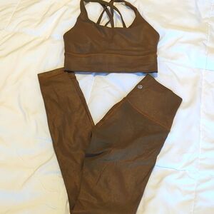 Gold Lululemon Workout Set